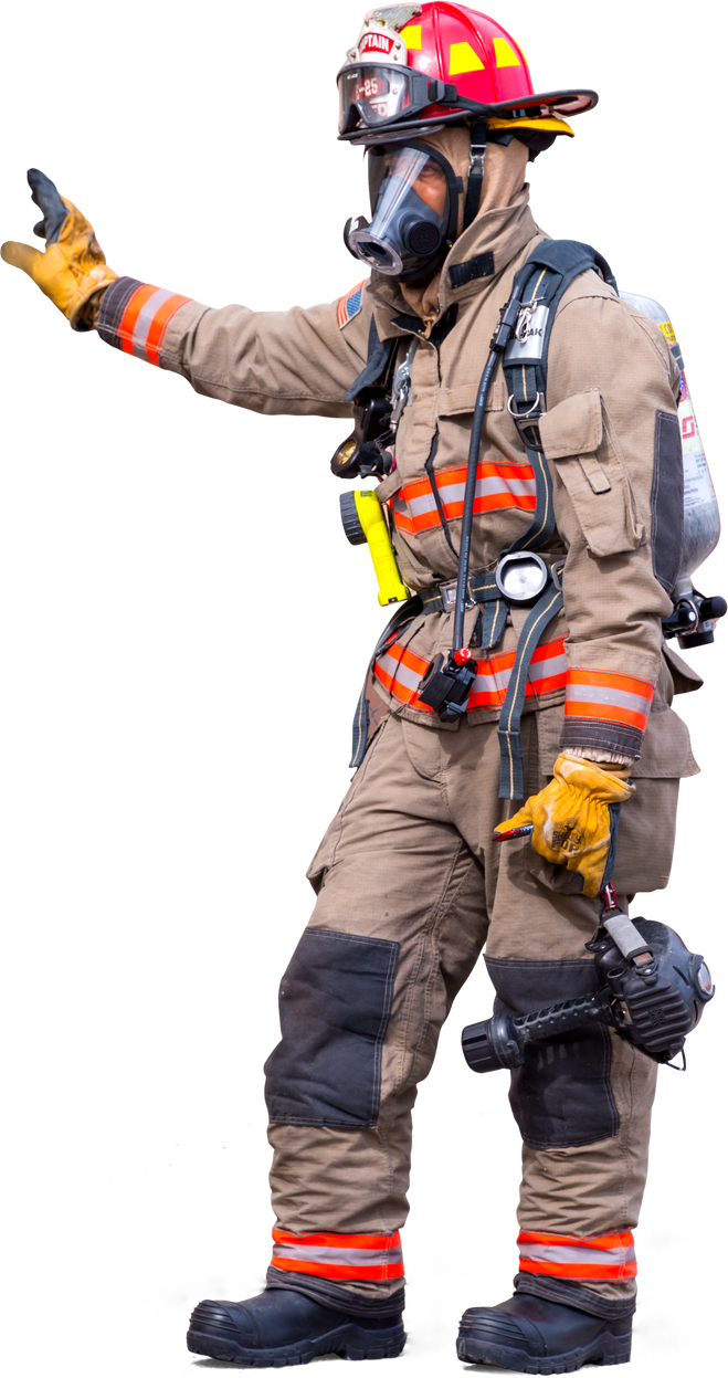 Firefighter with Mask - Isolated